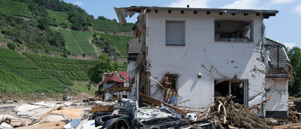 Ein komplett zerstörtes Haus in Marienthal im Ahrtal.