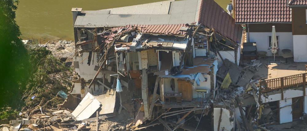 Zerstörtes Haus im rheinland-pfälzischen Marienthal