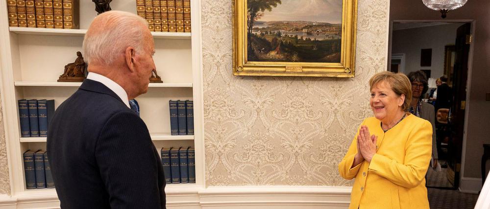 Beim Besuch von Kanzlerin Angela Merkel bei US-Präsident Joe Biden ging es auch um Nord Stream 2.