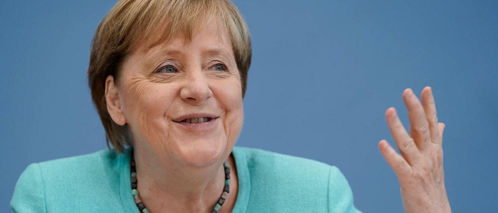 Bundeskanzlerin Angela Merkel bei ihrer letzten Sommer-Pressekonferenz.