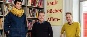 Die drei von der Edition Moderne: Julia Marti, David Basler und Claudio Barandun.