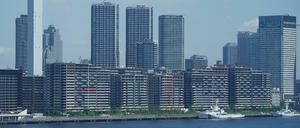 Ein Blick auf die Gebäude vom Olympic Village