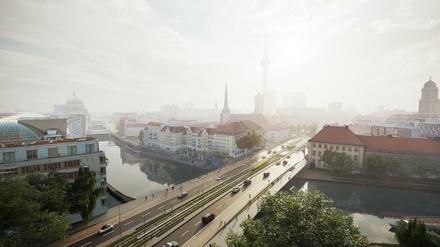 Auf der neuen Brücke sollen zunächst noch zwei Kfz-Spuren Platz finden, später nur noch eine einzige.