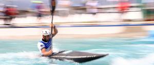 Hannes Aigner gewann im Kanu-Slalom Bronze