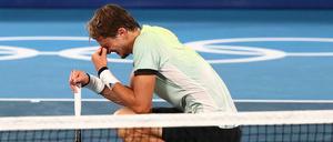 Tränen der Freude. Alexander Zverev steht im olympischen Tennis-Finale.