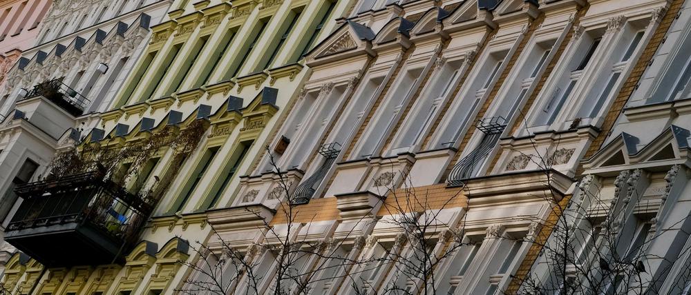 Wohnhäuser in der Rheinsberger Straße in Prenzlauer Berg.