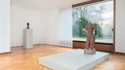 Zurückgekehrt. Lehmbrucks „Torso der Großen Sinnenden“ und „Mädchenkopf auf schlankem Hals“ im Haus Lange, das Mies 1927-1930 errichtete.
