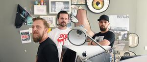 Bolle, Jörn und Kimo (von links nach rechts) vom Künstlerkollektiv "Die Dixons" waren die Macher von "The Haus".