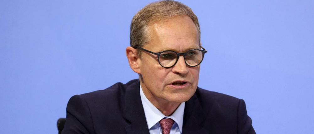 Michael Müller in der Pressekonferenz nach der Bund-Länder-Runde.