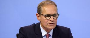 Michael Müller in der Pressekonferenz nach der Bund-Länder-Runde.