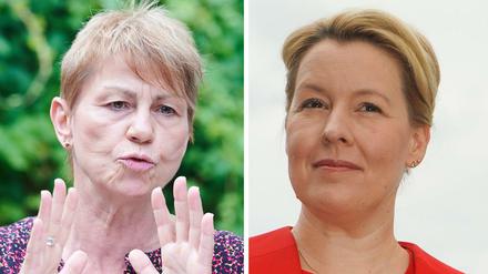 "Ehrenmord" oder nicht? Elke Breitenbach (links) und Franziska Giffey wollen die Tat unterschiedlich benennen.