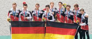 Silber ist das neue Gold. Der deutsche Ruderachter war als Favorit ins Finale gegangen, freute sich danach immerhin über Platz zwei.