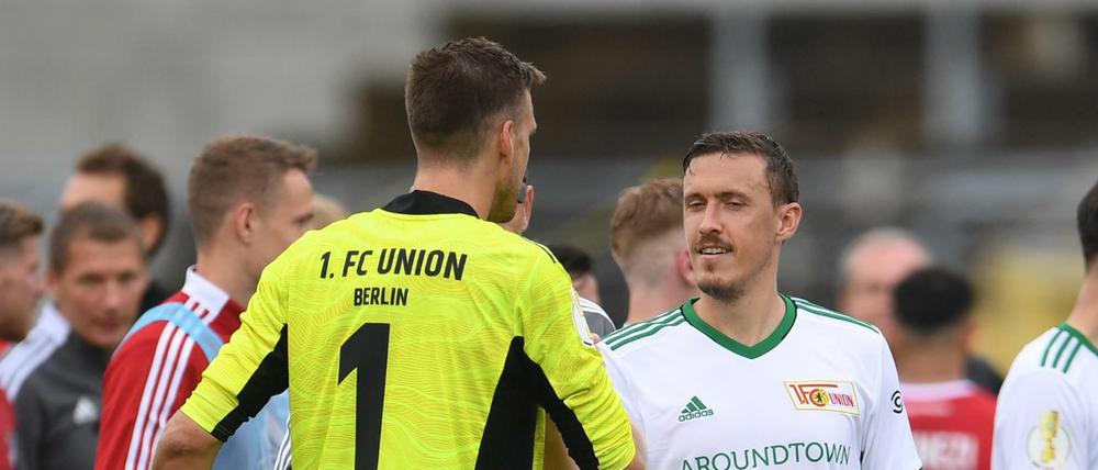 Rückhalt Andreas Luthe und Torschütze Max Kruse nach dem souveränen Sieg in München.