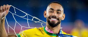 Goldenes Lächeln. Matheus Cunha ist als Olympiasieger aus Tokio zu Hertha BSC zurückgekehrt.