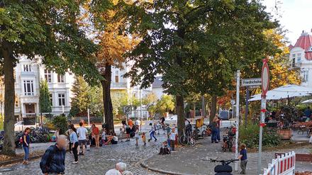 Temporäre Spielstraße im Berlilner Südwesten.