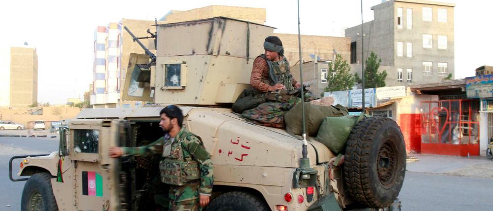 Afghanische Sicherheitskräfte in Herat (am 6.August 2021) 