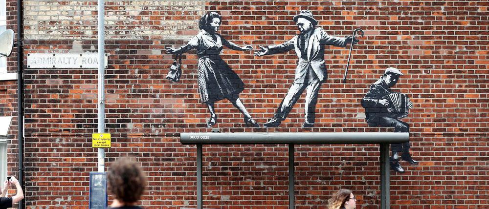 Ein neues Werk von Banksy in Great Yarmouth in Großbritannien. 
