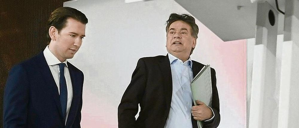 Schwieriges Verhältnis. Österreichs Kanzler Sebastian Kurz (l.) führt mit seiner ÖVP ein Regierungsbündnis mit den Grünen und deren Chef Werner Kogler.
