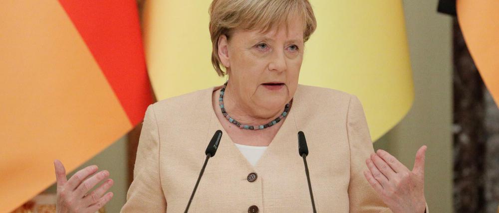 Bundeskanzlerin Merkel beim Besuch in Kiew.