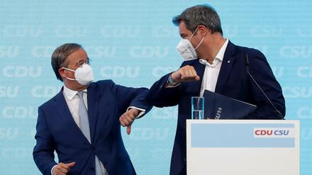 Unionskanzlerkandidat Armin Laschet (CDU) und CSU-Chef Markus Söder (am 21. Juni 2021 in Berlin)