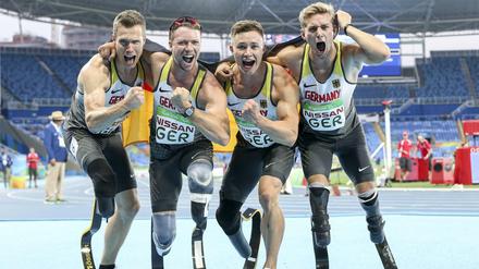Markus Rehm, David Behre, Felix Streng und Johannes Floors gewannen 2016 in Rio Gold mit der Staffel. 