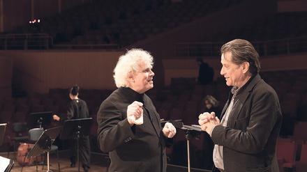 Sir Simon Rattle (l.) und Musikfest-Leiter Winrich Hopp.