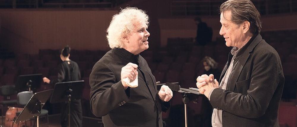 Sir Simon Rattle (l.) und Musikfest-Leiter Winrich Hopp.