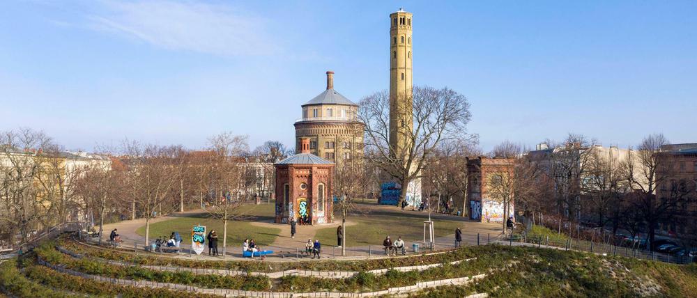 Das Plateau des Parks am Wasserturm.