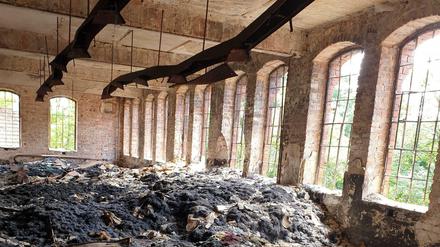 In einer Halle der Tuchfabriken in Forst gammeln auch Wollreste vor sich hin.