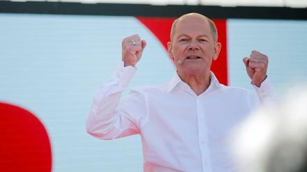 SPD-Kanzlerkandidat Olaf Scholz (am 14. August 2021 in Bochum)