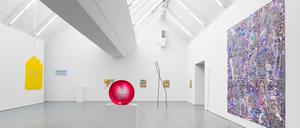 Blick in die Ausstellung mit Arbeiten von Mathew Hale, Fred Eversley, Rosha Yaghmai und Alexandra Grant (v. links nach rechts)