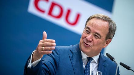 Kanzlerkandidat Armin Laschet nach der Sitzung des CDU-Präsidiums