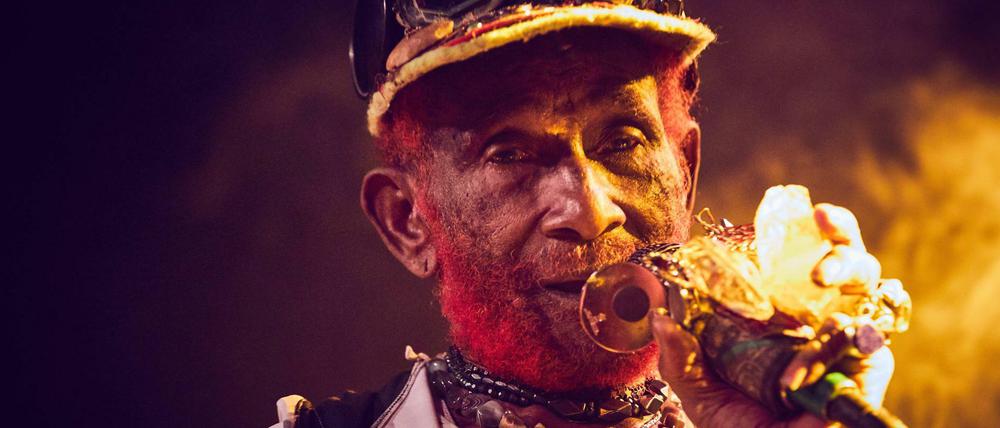 Lee "Scratch" Perry (1936-2021) bei einem Konzert in Hamburg 2019.