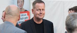 Kultursenator und Linken-Spitzenkandidat Klaus Lederer bei der zentralen Wahlkampfveranstaltung der Partei in Berlin.