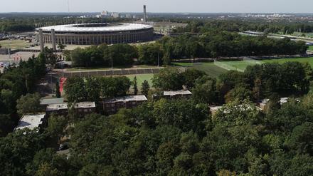 Möglicher Standort. Hertha BSC hätte das neue Stadion am liebsten an der Rominter Allee gebaut. Allerdings müssten dafür 24 Genossenschaftswohnungen weichen.
