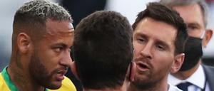Viel zu besprechen: Messi (r.) und Neymar.