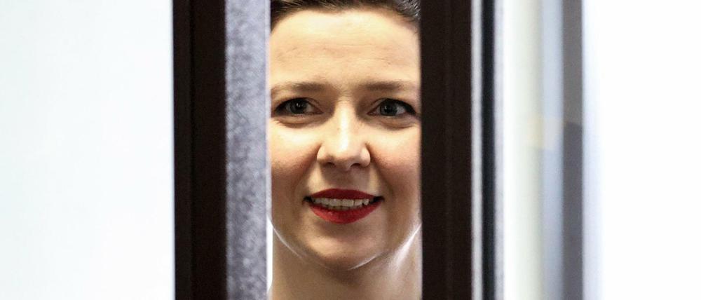 Maria Kolesnikowa vor Gericht bei einem Termin im August