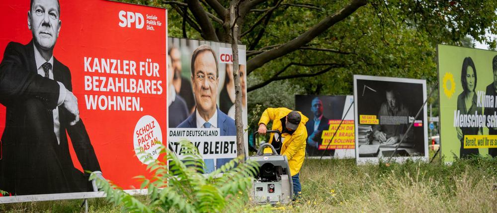Bundestagswahlkampf: Derzeit hat Olaf Scholz mit seiner SPD die Nase vorn - der Abstand zu Armin Laschet und der Union wächst.