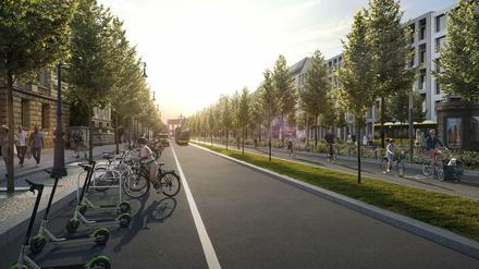 Eine Variante zur Umgestaltung von Unter den Linden sieht zusätzliche Haselnussbaumreihen vor.
