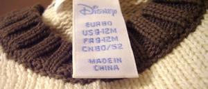 Ein Etikett mit der Aufschrift „Made in China“.