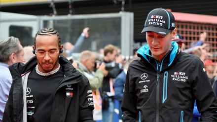 Zukünftige Teampartner. George Russell und Lewis Hamilton beim Belgien Grand Prix.