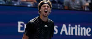 Grund zur Freude. Alexander Zverev nach seinem Achtelfinalsieg gegen den Südtiroler Jannik Sinner.