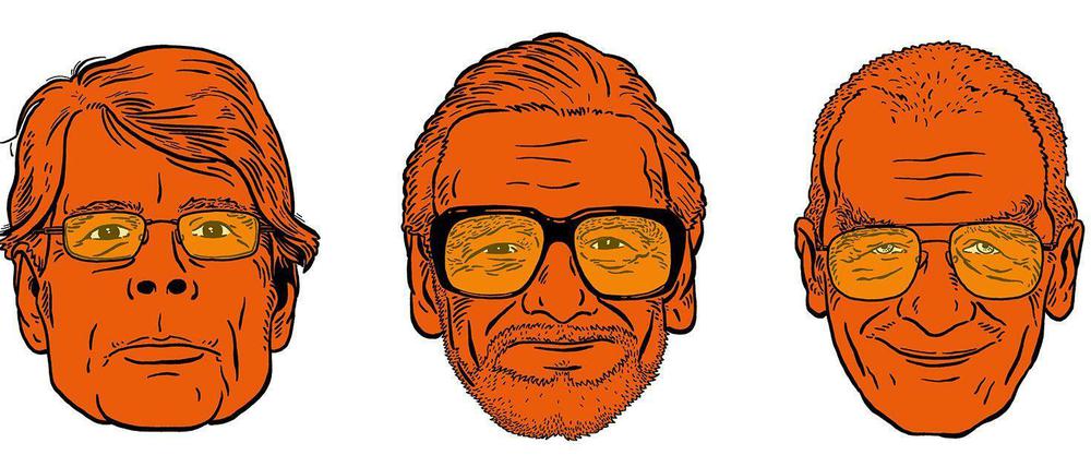 Stephen King, George A.Romero und Bernie Wrightson - gezeichnet von unserem Autor. Für Komplettansicht auf Plus-Symbol klicken.