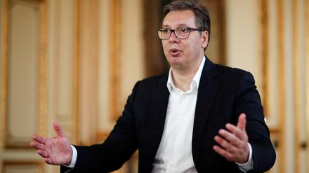Der serbische Präsident Aleksandar Vucic spricht erwartungsvoll vom Treffen mit der Bundeskanzlerin. 