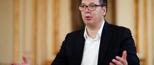 Der serbische Präsident Aleksandar Vucic spricht erwartungsvoll vom Treffen mit der Bundeskanzlerin. 