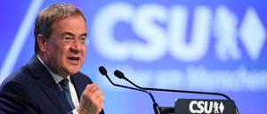 Unionskanzlerkandidat Armin Laschet (CDU) bei der CSU