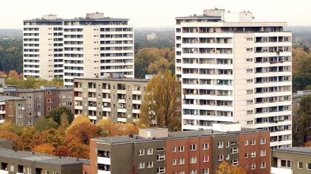 Die Plattenbausiedlung Falkenhagener Feld in Berlin-Spandau.