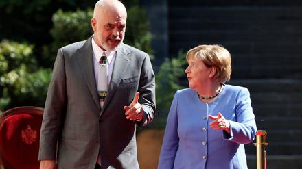 Kanzlerin Angela Merkel und der albanische Ministerpräsident Edi Rama am Dienstag in Tirana.