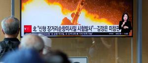 Nachrichtensendung in Südkorea über die Marschflugkörper-Tests des Nordens