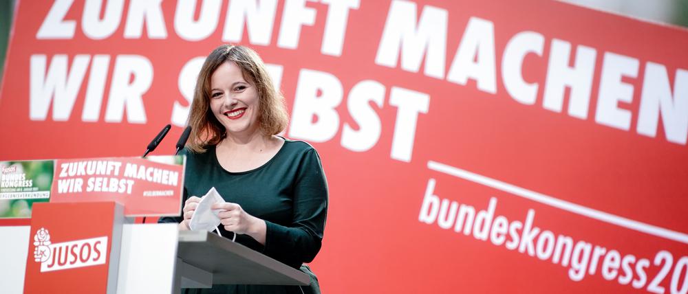 Frisch gewählt: Jessica Rosenthal auf dem teils digitalen Bundeskongress der Jusos im Januar.